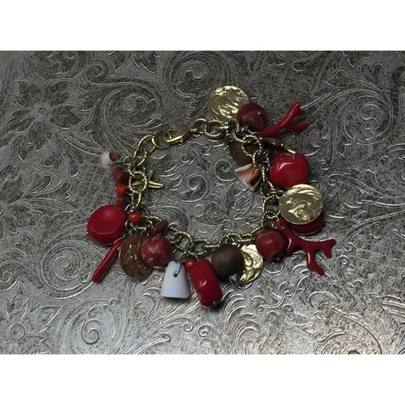 Vintage Women's Beach Themed Chunky Charm Bracelet - Picture 6 of 10